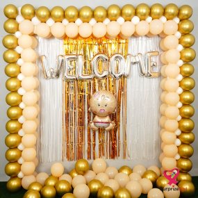 Golden and Peach Welcome Decor 