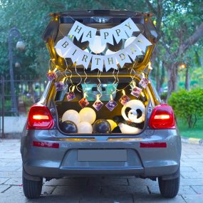 Classy carboot birthday decor