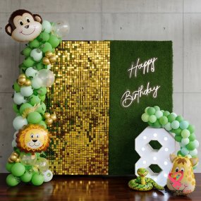 Premium Sequin Jungle Theme Decor