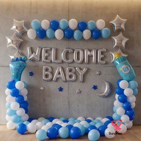 Ocean Blue Welcome Baby Decor