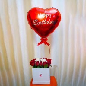 Birthday Red Heart Bucket Surprise