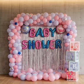 Purple Pink Baby Shower Decor