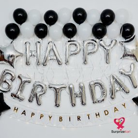 Black white Balloon Decor
