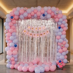 Pink Baby Birthday Decor